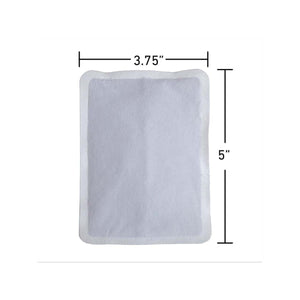 Rectangular white adhesive patch with dimensions 3.75 inches wide by 5 inches high