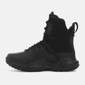 Under Armour black tactical boot with high ankle support and textured rubber sole