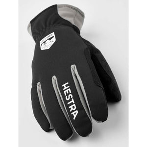 Hestra black and grey winter glove with brand logo