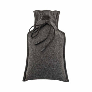 Glovii grey felt hot water bottle cover with drawstring closure