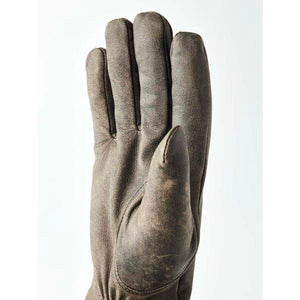 Hestra brown leather glove palm view