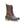 Kamik olive and brown quilted winter boot with purple laces and black rubber base