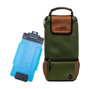 Kanga Frost Bar ice pack and green insulated cooler bag