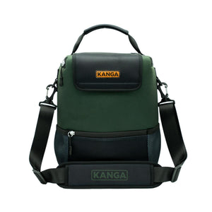 Kanga Coolers green and black insulated shoulder bag with adjustable strap