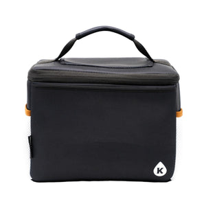 Kanga Coolers black insulated soft cooler bag with top handle and side mesh pockets