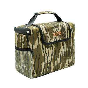 Kanga Coolers soft cooler bag in camouflage print with top handle and side mesh pocket