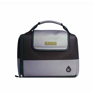 Kanga Coolers grey and black insulated lunch bag with top handle