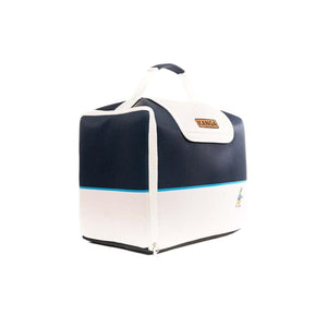 Kanga navy and white insulated cooler bag with top handle