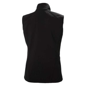 Back view of a black Helly Hansen softshell vest