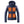Kelvin navy blue hooded puffer jacket with four glowing orange heating panels on the chest and waist