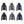 Kelvin hooded puffer jackets in black grey and navy shown from front and back views