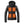 Kelvin black hooded jacket with four glowing orange heated panels on the chest and abdomen
