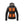 Kelvin black hooded heated jacket with four glowing orange heating panels on the chest and waist