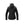 Back view of a black Kelvin hooded softshell jacket