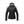 Kelvin black hooded softshell jacket with front zipper and pockets