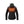 Back view of black Kelvin heated jacket with glowing orange heating element panel