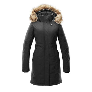 Kelvin black parka with faux fur hood