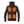 Kelvin black hooded puffer jacket with four glowing orange heating zones on the chest and abdomen