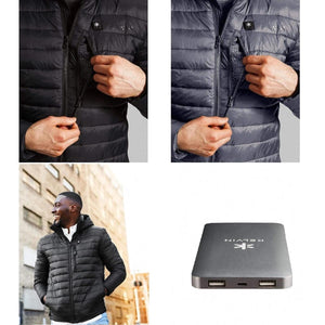 Kelvin heated jacket with battery pack and chest pocket detail