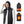 Man wearing a black Kemimoto heated vest with hood showing front and back heating zones