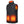 Kemimoto black heated vest with glowing orange heat zones on the collar and front panels