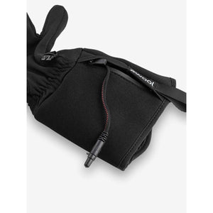 Auclair black heated glove with power cable and wool branding
