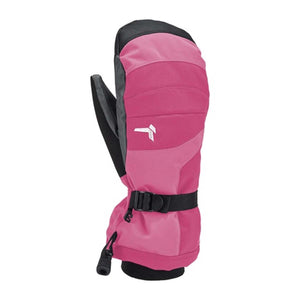 Kombi pink and grey insulated winter mitten with wrist strap