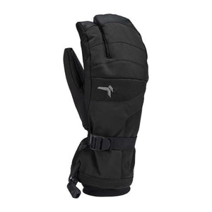 Kombi black three finger ski glove with adjustable wrist strap