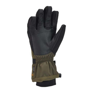Kombi olive green and black winter glove with cinched wrist