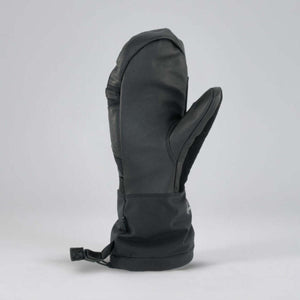 Kombi black leather winter mitten with adjustable wrist strap