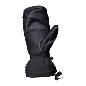 Kombi black leather mitten with Gore-Tex branding