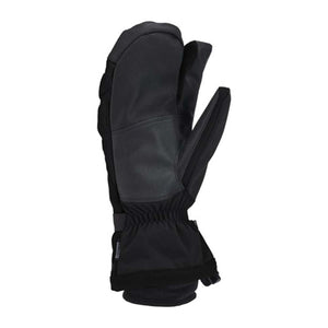 Kombi black three finger winter glove with reinforced palm
