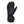 Kombi black winter mitten with textured fabric and leather palm