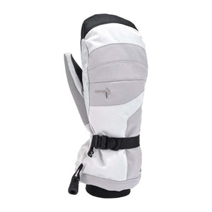 Kombi white and grey insulated winter mitten with black wrist strap