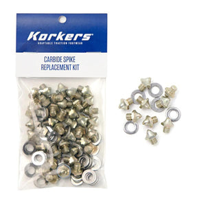 Korkers carbide spike replacement kit with metal spikes and washers