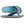 Korkers flip flops with blue fish scale pattern footbed and dark blue straps