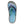 Korkers flip flop with blue and purple scale pattern footbed and dark blue strap