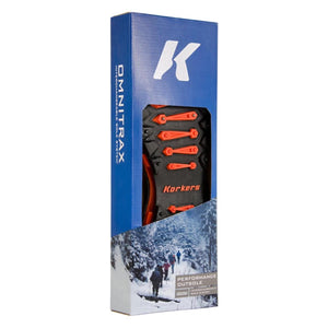 Korkers Omnitrax interchangeable performance outsole in blue retail packaging