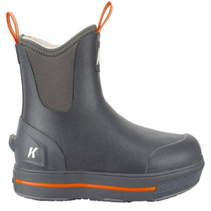 Kodiak grey waterproof ankle boot with orange pull tabs and midsole stripe