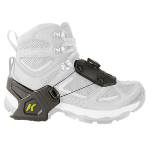 Korkers traction cleat attachment on a hiking boot