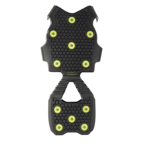 Korkers black traction cleat with yellow studs and hexagonal tread pattern