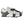 Korkers traction device attached to a white athletic shoe