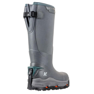 Korkers grey tall rubber boot with rear buckle and interchangeable sole system