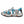 Korkers grey and blue water sandal with toggle lacing and speckled midsole