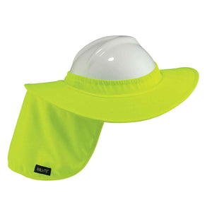 Chill-Its high visibility yellow hard hat sun shade with neck flap