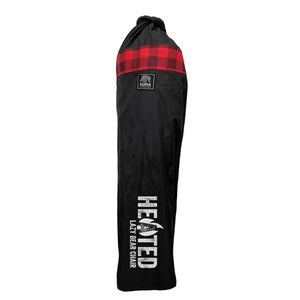 KUMA Outdoor Gear black carry bag for a heated lazy bear chair with red plaid trim