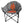 Kuma heated grey folding outdoor chair with orange heat graphic overlay