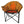 Kuma heated outdoor folding chair with orange fabric and black frame