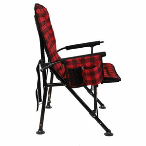 KUMA Outdoor Gear red and black plaid folding camping chair with side pockets