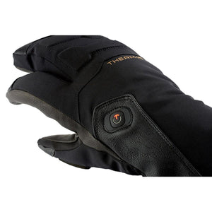 Black Thermic heated glove with power button on the back of the hand